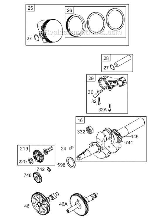 Page C Diagram and Parts List for 12C400 0100-0208 Briggs and Stratton Engine